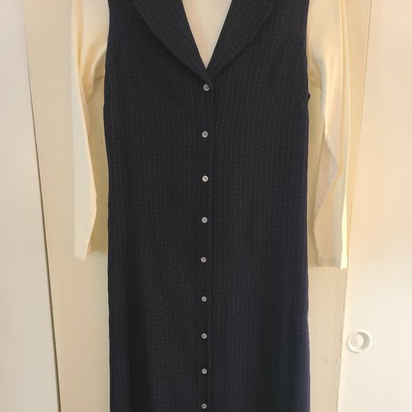 Liz Claiborne Liz Sport 2 Piece Dress Blue/White Size 10p - Picture 3 of 14